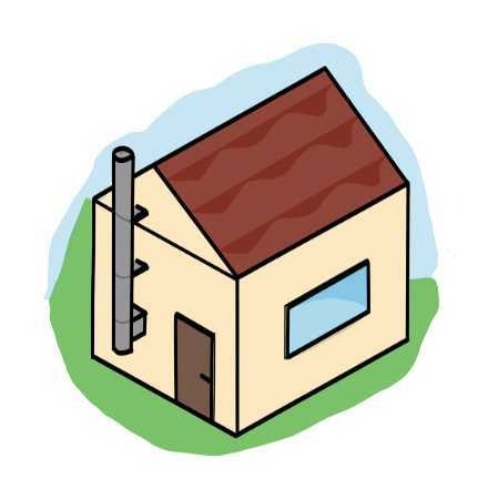 Abgasführung außen am Gebäude